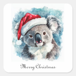 Julstämning i Australien, Koala björn specialdesig Fyrkantigt Klistermärke