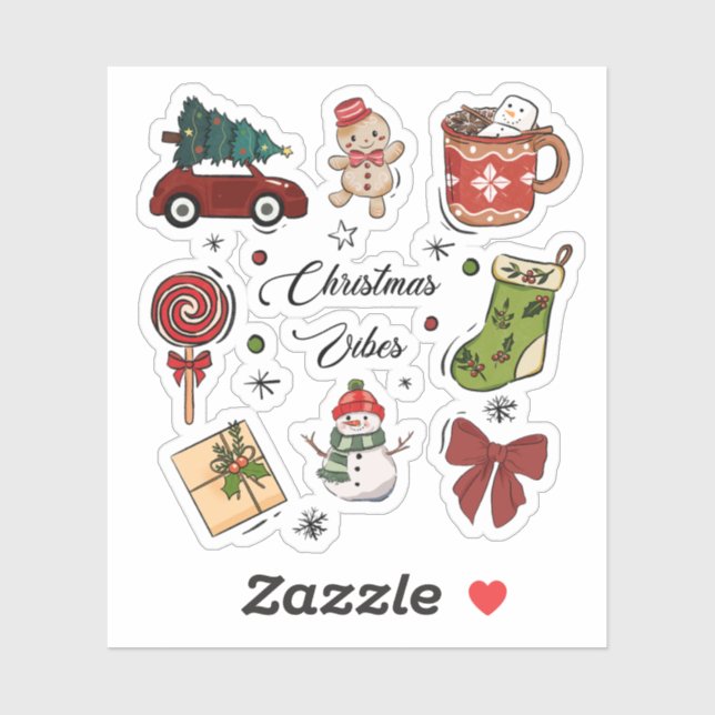Julstämning Juldekal stickerpaket Klistermärken (Ark)