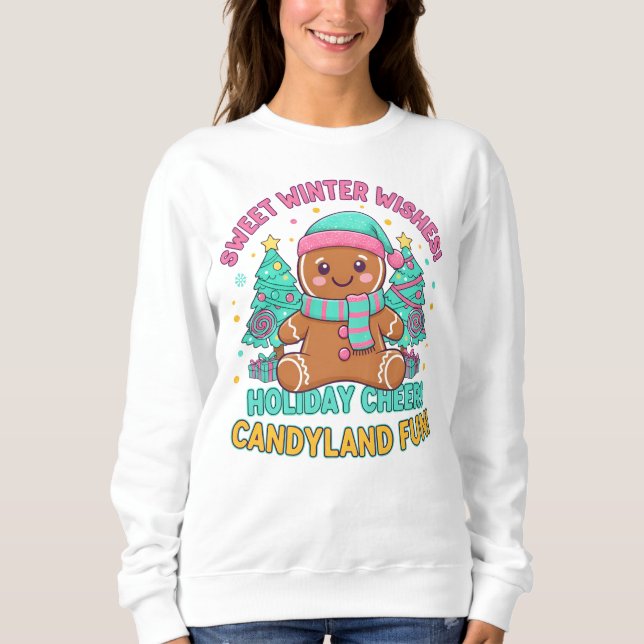 Julstämning Julgranskuk T-Shirt – Söt Candyland (Framsida)