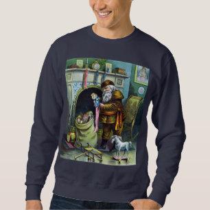 Julstämning, jultomte, julstrumpor med presenter sweatshirt