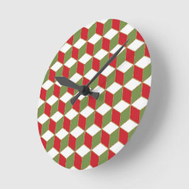 Julstämning kuber illusion mönster rund klocka