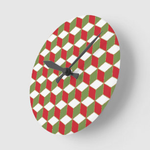 Julstämning kuber illusion mönster rund klocka