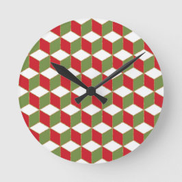 Julstämning kuber illusion mönster rund klocka