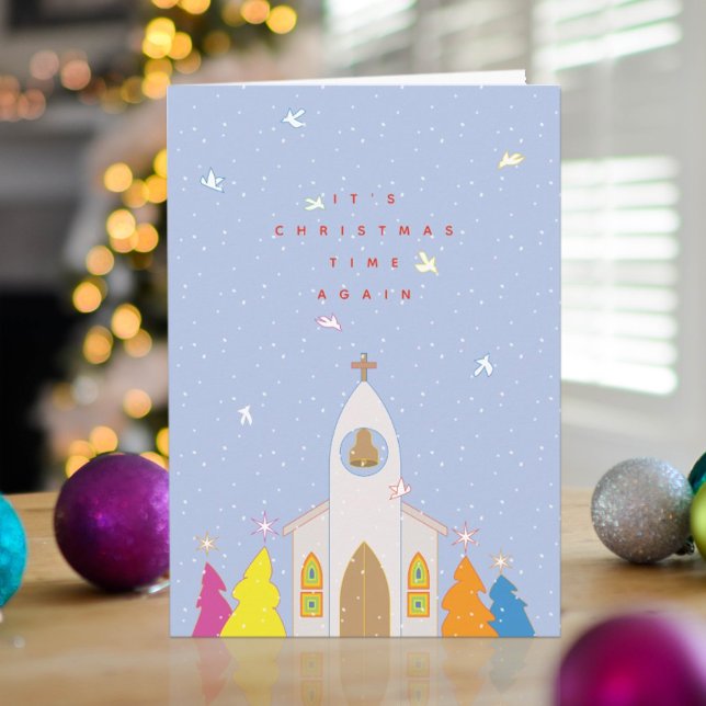 Julstämning Kyrka Julkort Helgkort (Skapare uppladdad)