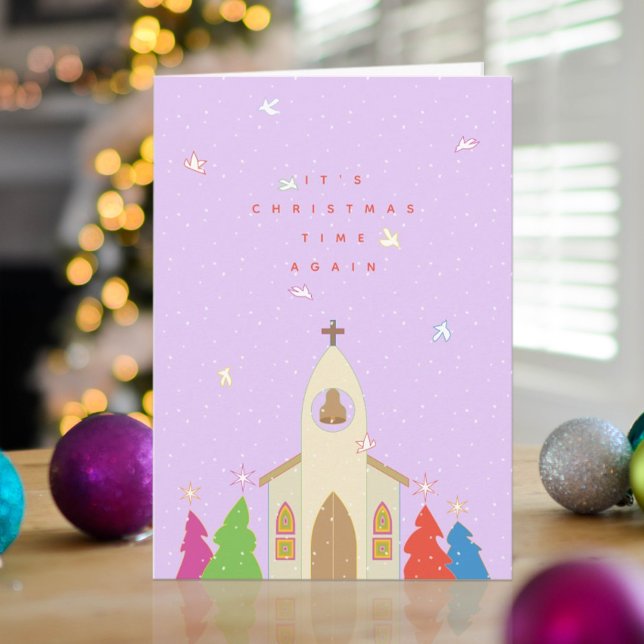 Julstämning Kyrka Julkort Helgkort (Skapare uppladdad)