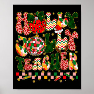 Julstämning Lärare Leopard Snömannen Jul Herr Poster