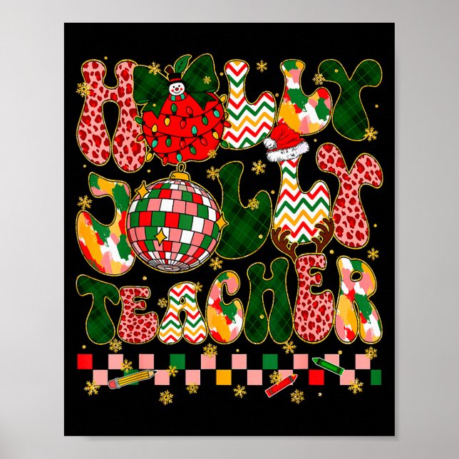 Julstämning Lärare Leopard Snömannen Jul Herr Poster (Framsidan)