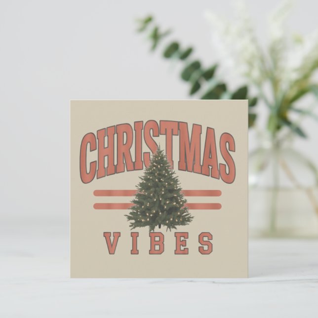 Julstämning Retro Vintage Högtidsperiod Julkort (Stående Fram)