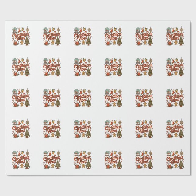 Julstämning Snöglob Gingerbread Man Träd Presentpapper (Platt)