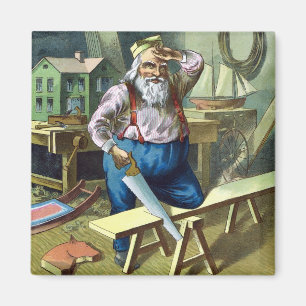 Julstämning, Tomte bygger leksaker såg Magnet