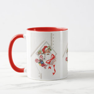 Julstämning, Tomte med röda och vita godisbitar Mugg