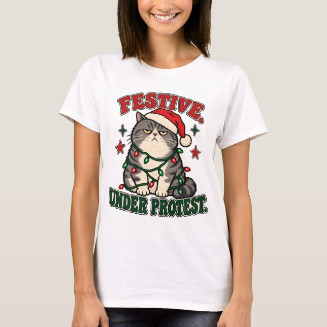 Julstämning under protest rolig juldesign t shirt (Framsida)