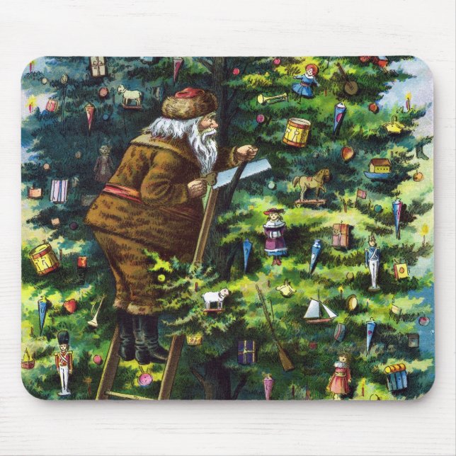 Julstämning, Victorianer-Santa Claus med julgran Musmatta (Framsidan)