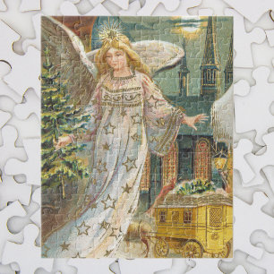 Julstämning, viktoriansk ängel med julgran pussel