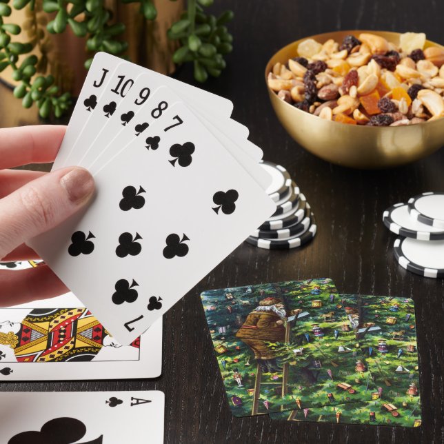 Julstämning, viktoriansk jultomte med träd casinokort (På plats)