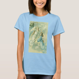 Julstämning, viktorianska änglar med en klocka t-shirt