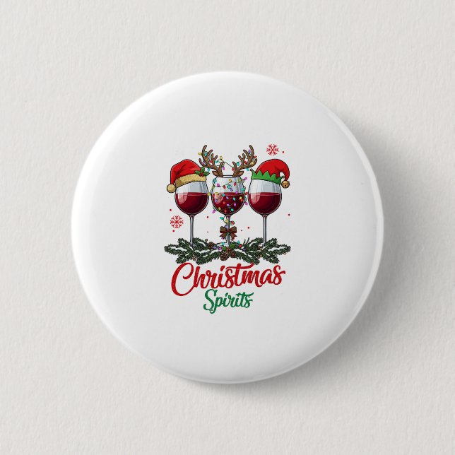 Julstämning Vinglas Renhorn Pi Knapp (Framsida)