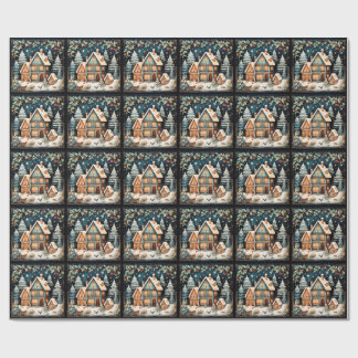 Julstämning, vintage julscen, presentpapper