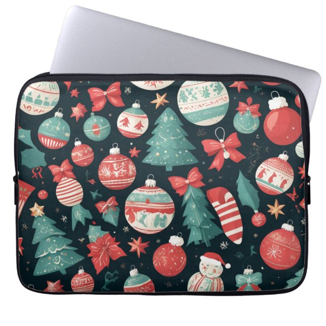Julstämning, Xmas Högtid, Julpresent för  Laptop Fodral (Framsidan)