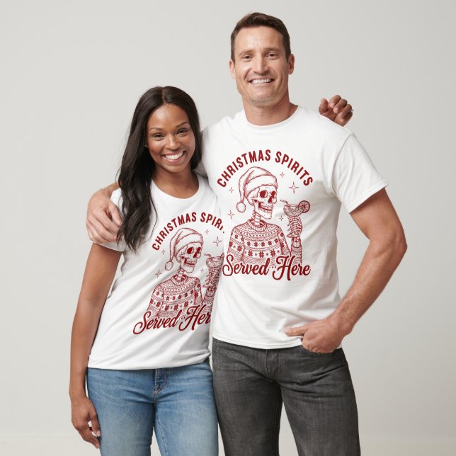 Julstämningar Serveras Här Skelett Santa T Shirt (Unisex)