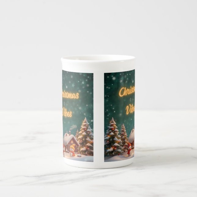 Julstämningsdesignad specialmugg benporslin mugg (Framsidan)