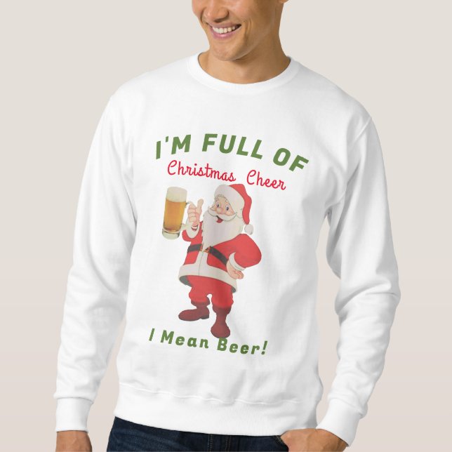 Julstämningsfylld Ölbaddröja Roligt Present Lång Ärmad Tröja (Framsida)
