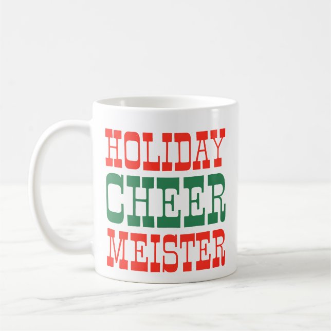 Julstämningsmästare | Festlig röd & grön Kaffemugg (Vänster)