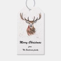 Julstämpel hjort Vattenfärg Vilden Natur T