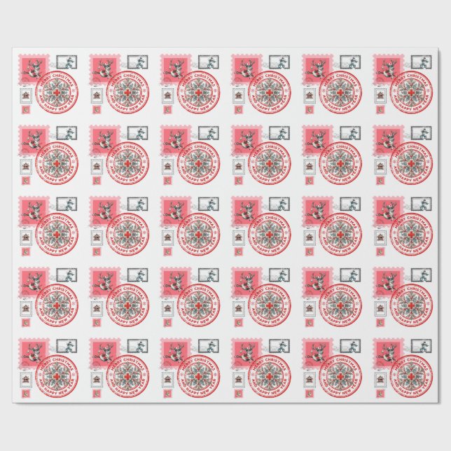 Julstämplar med medicinsk tema och högtidsklipp presentpapper (Platt)