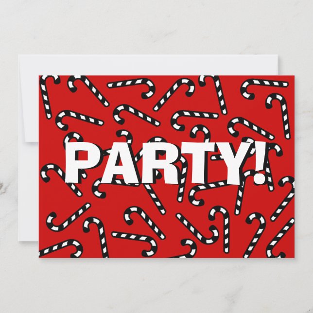 Julstänger Godis Inbjudningar (Framsida)