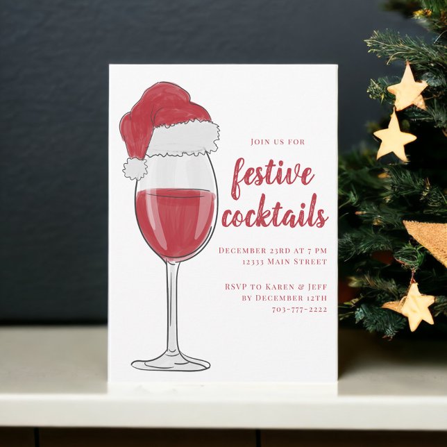 Julstarka Cocktailfester Julfest Vinkalas Inbjudningar (Skapare uppladdad)