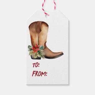 Julstart för vattenfärg presentetikett