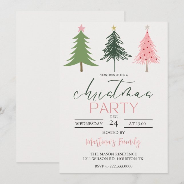 Julstartbjudanden Julbrüch Inbjudningar (Fram/baksida)