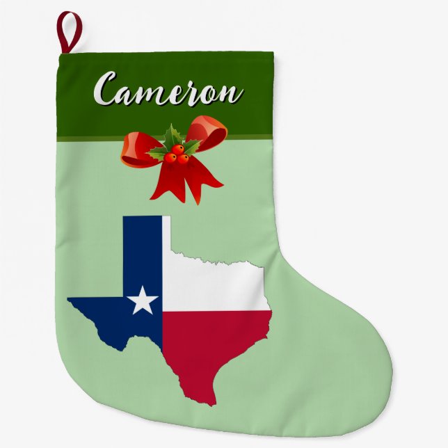 Julstaten Texas Flagga  Stor Julstrumpa (Framsidan)