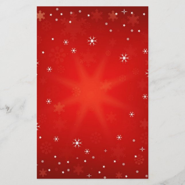 Julstationalen Red Glitter Brevpapper (Framsida)