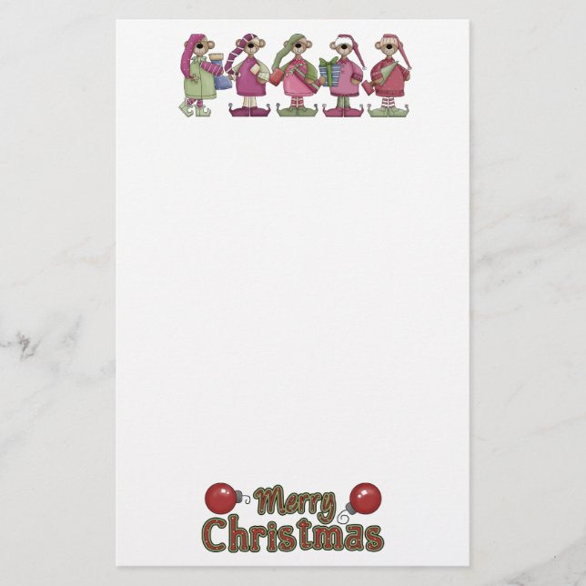 Julstationen Cute Bears Brevpapper (Framsida)