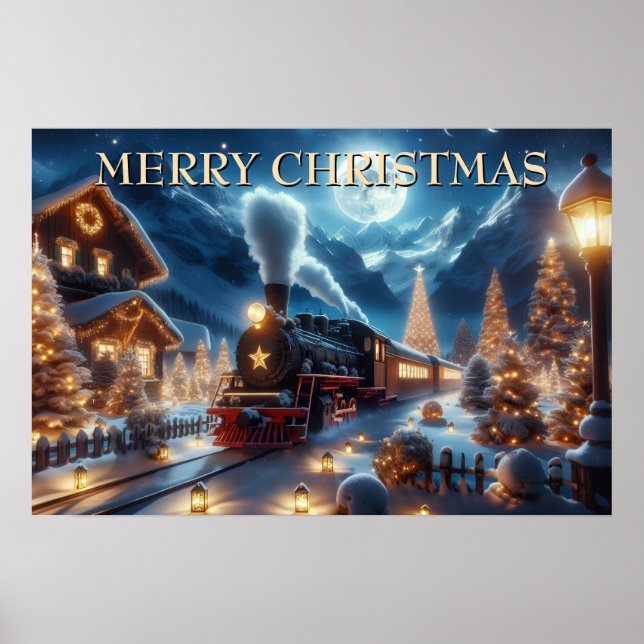 Julstationen Genom Lykta Belyst By Poster (Framsidan)
