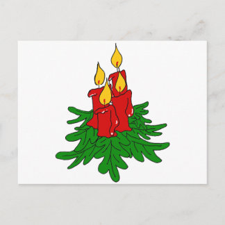julstearinljus helg vykort