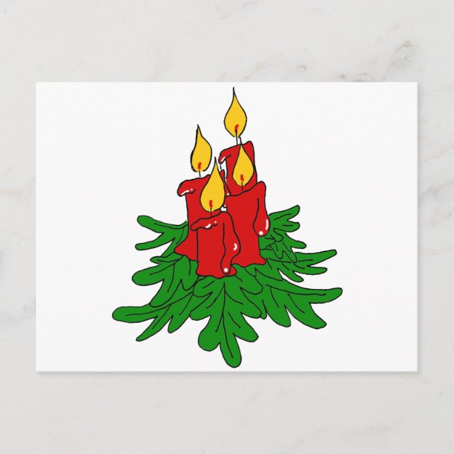 julstearinljus helg vykort (Framsida)