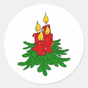 julstearinljus runt klistermärke