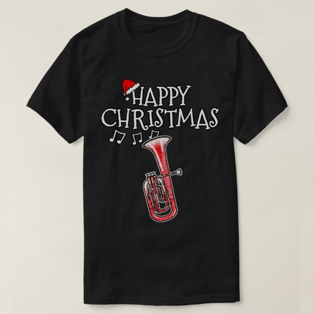 Julsten Tenor Horn Brass Musician Santa Hat Julaft T Shirt (Design framsida)