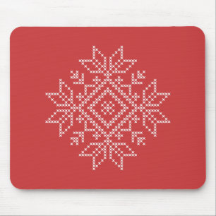 Julstickad snowflake art säsong musmatta