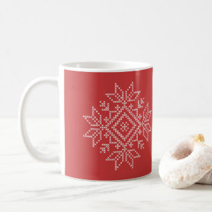 Julstickade snowflake-festiterfarkoster, helgdag kaffemugg