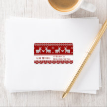 Julstickade Sweater Returadressetiketter