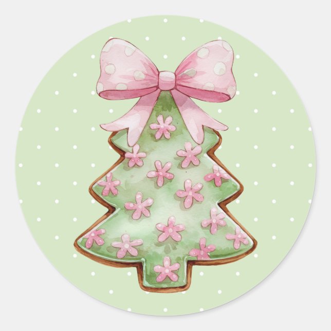 Julsticker Runt Klistermärke (Framsida)