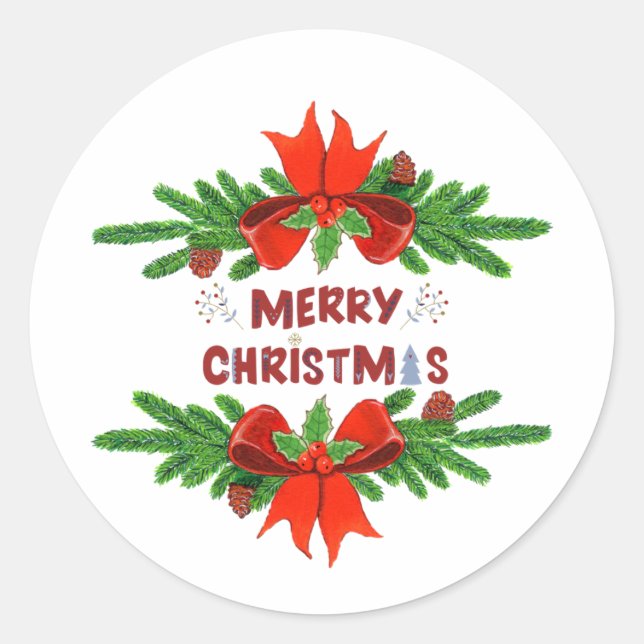 Julsticker Runt Klistermärke (Framsida)