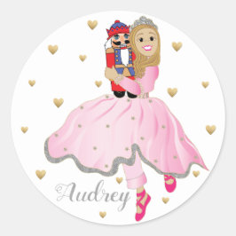Julstickers Nutcracker Ballet Personalize Runt Klistermärke