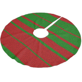 Julsticksdesign, röd och Grönt Julgransmatta Borstad Polyester