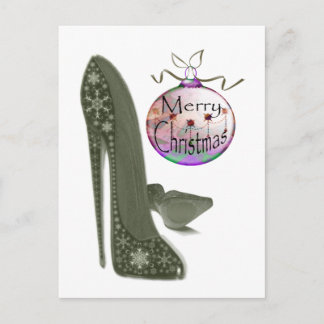 Julstiletto Shoe och Bauble Art Gifts Helg Vykort