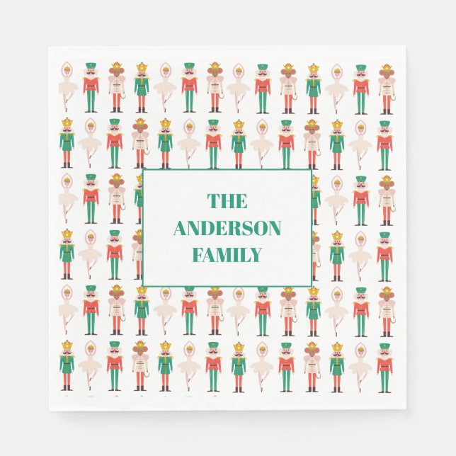 Julstilig nötknäppare ballerina  pappersservett (Framsidan)